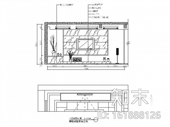 某自建牌楼别墅现代中式风格室内装修图（含效果）cad施工图下载【ID:161888126】