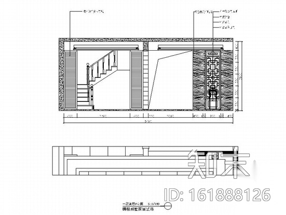 某自建牌楼别墅现代中式风格室内装修图（含效果）cad施工图下载【ID:161888126】