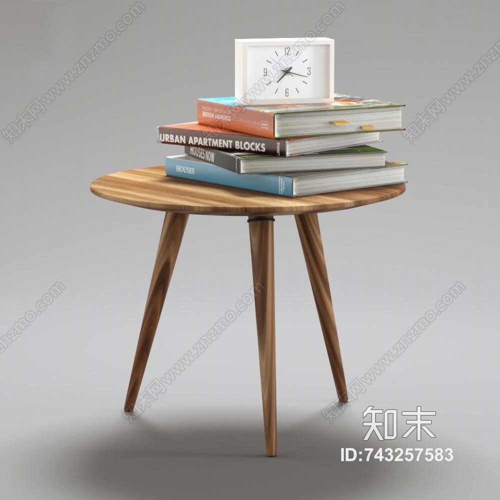 现代北欧风格茶几3D模型下载【ID:743257583】