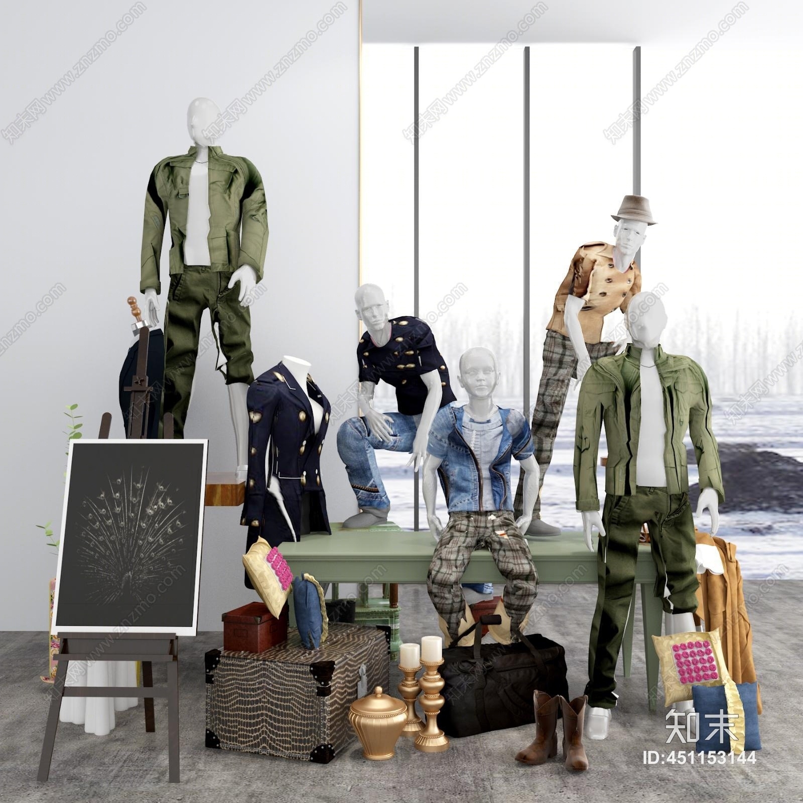 现代服装店3D模型下载【ID:451153144】