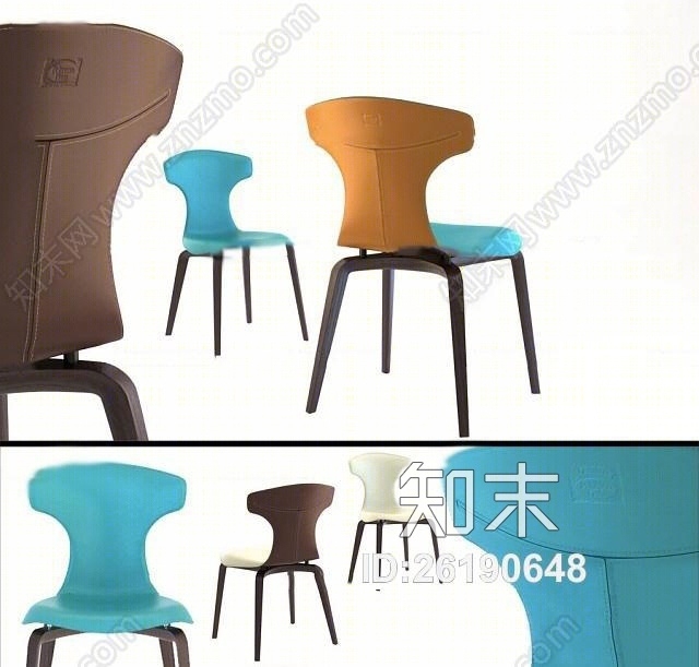 现代简约单椅组合3D模型下载【ID:26190648】