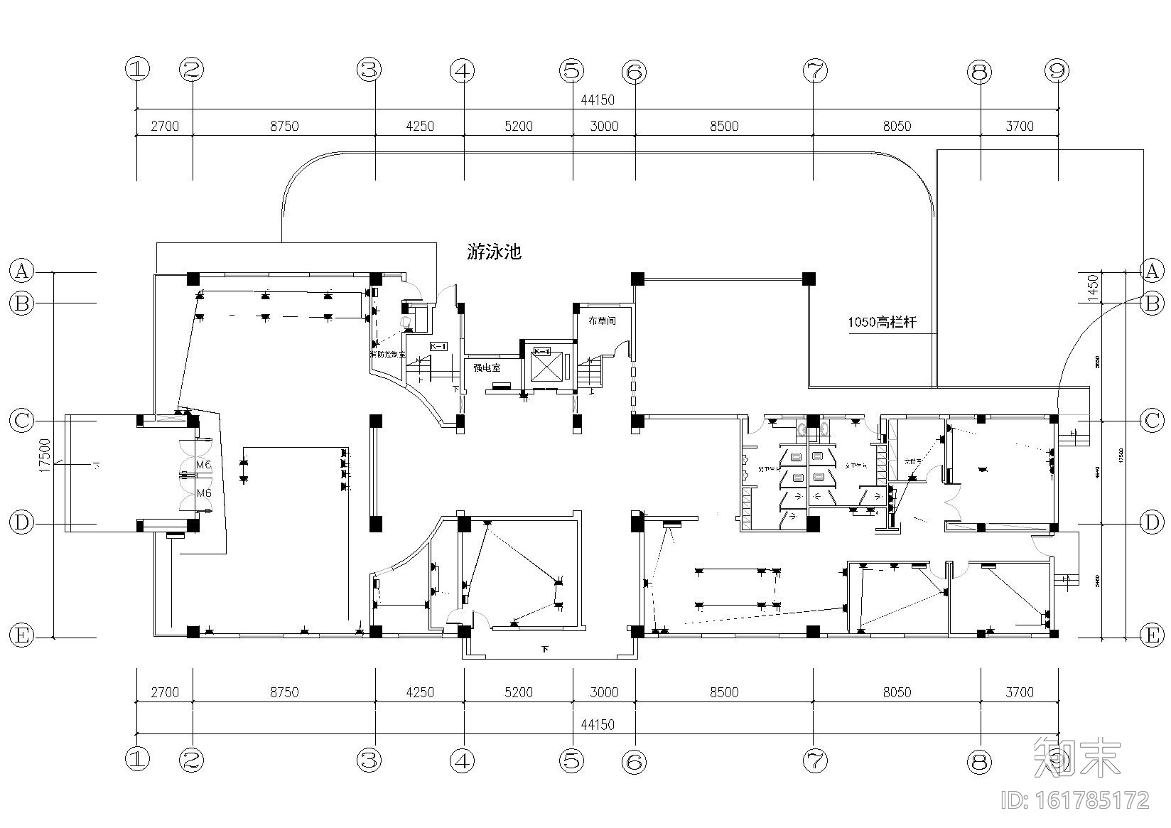 地产豪华办公会所室内装饰设计项目施工图cad施工图下载【ID:161785172】