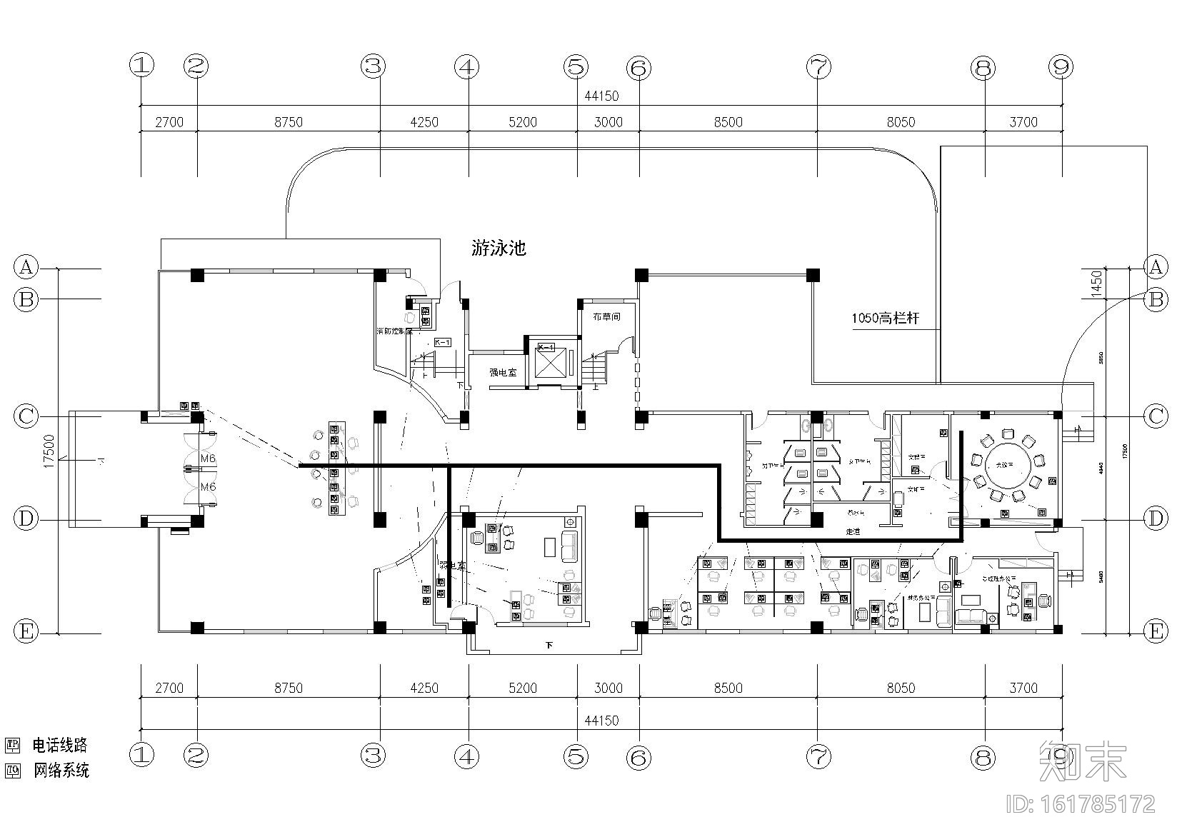 地产豪华办公会所室内装饰设计项目施工图cad施工图下载【ID:161785172】