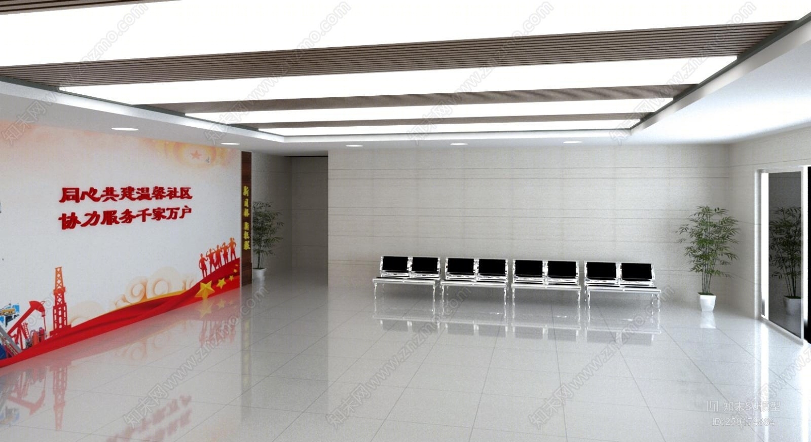 现代风格广告展厅SU模型下载【ID:250174884】