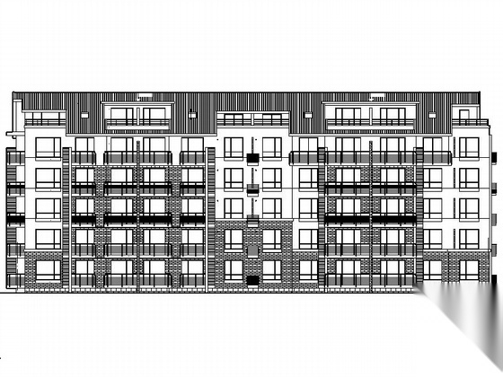 某五层住宅楼建筑施工图施工图下载【ID:166334180】