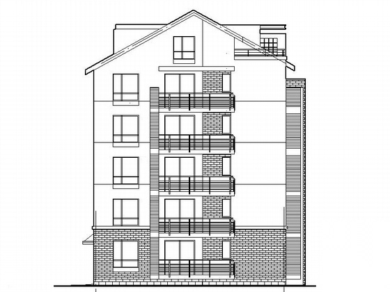 某五层住宅楼建筑施工图cad施工图下载【ID:166334180】