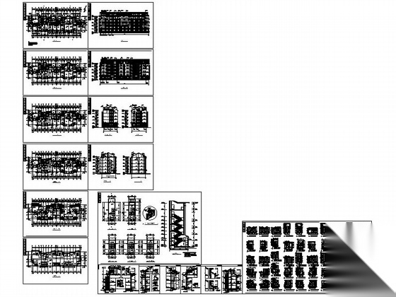 某五层住宅楼建筑施工图cad施工图下载【ID:166334180】