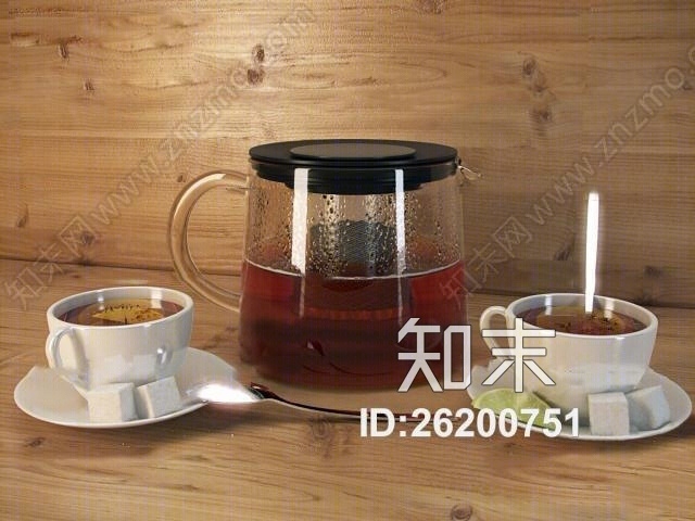 现代咖啡茶水3D模型下载【ID:26200751】