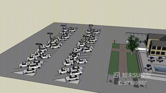 餐厅/外桌和游泳池。SU模型下载【ID:57289337】