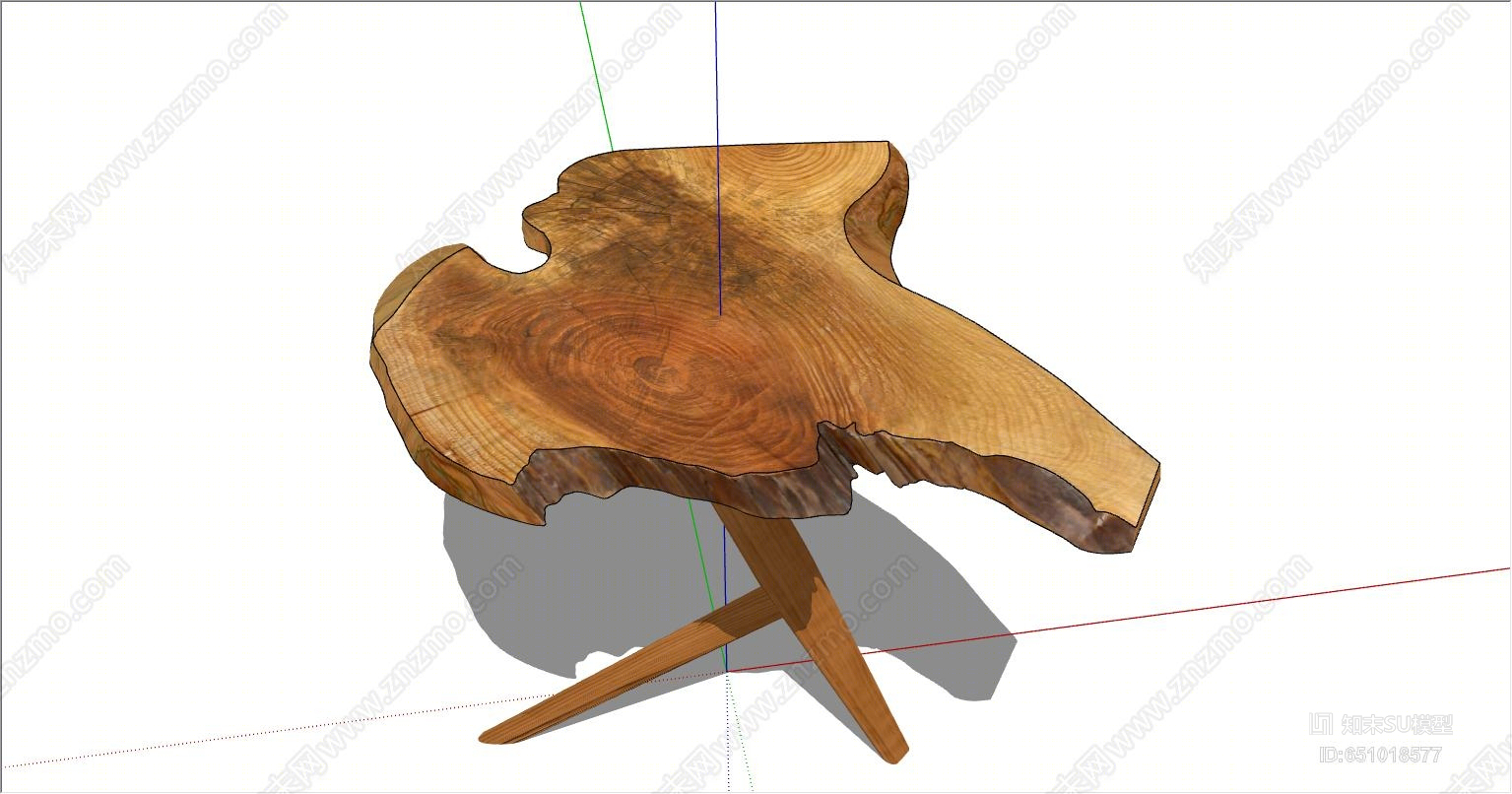 北欧风格根雕茶几SU模型下载【ID:651018577】