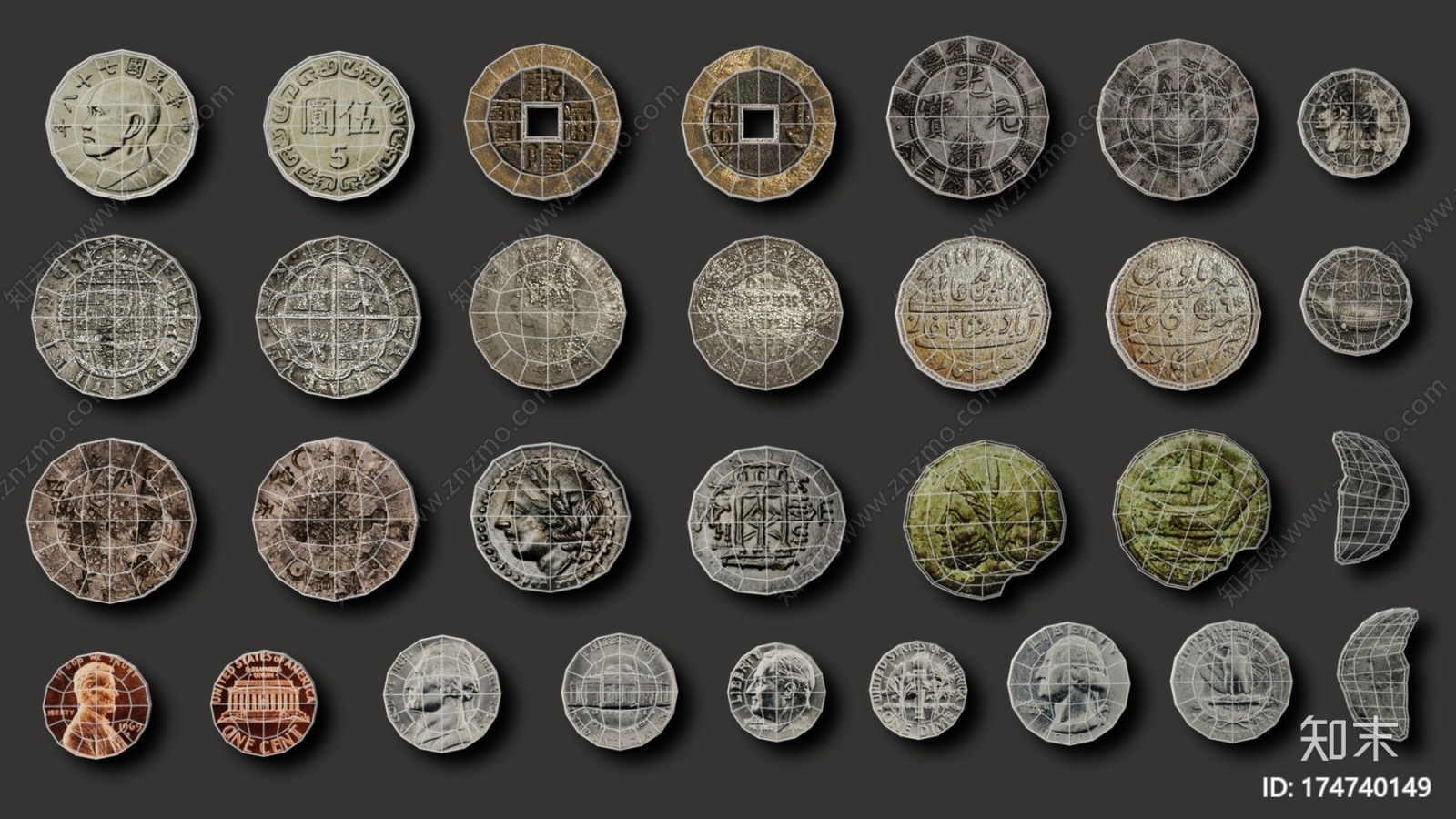 收集硬币CG模型下载【ID:174740149】
