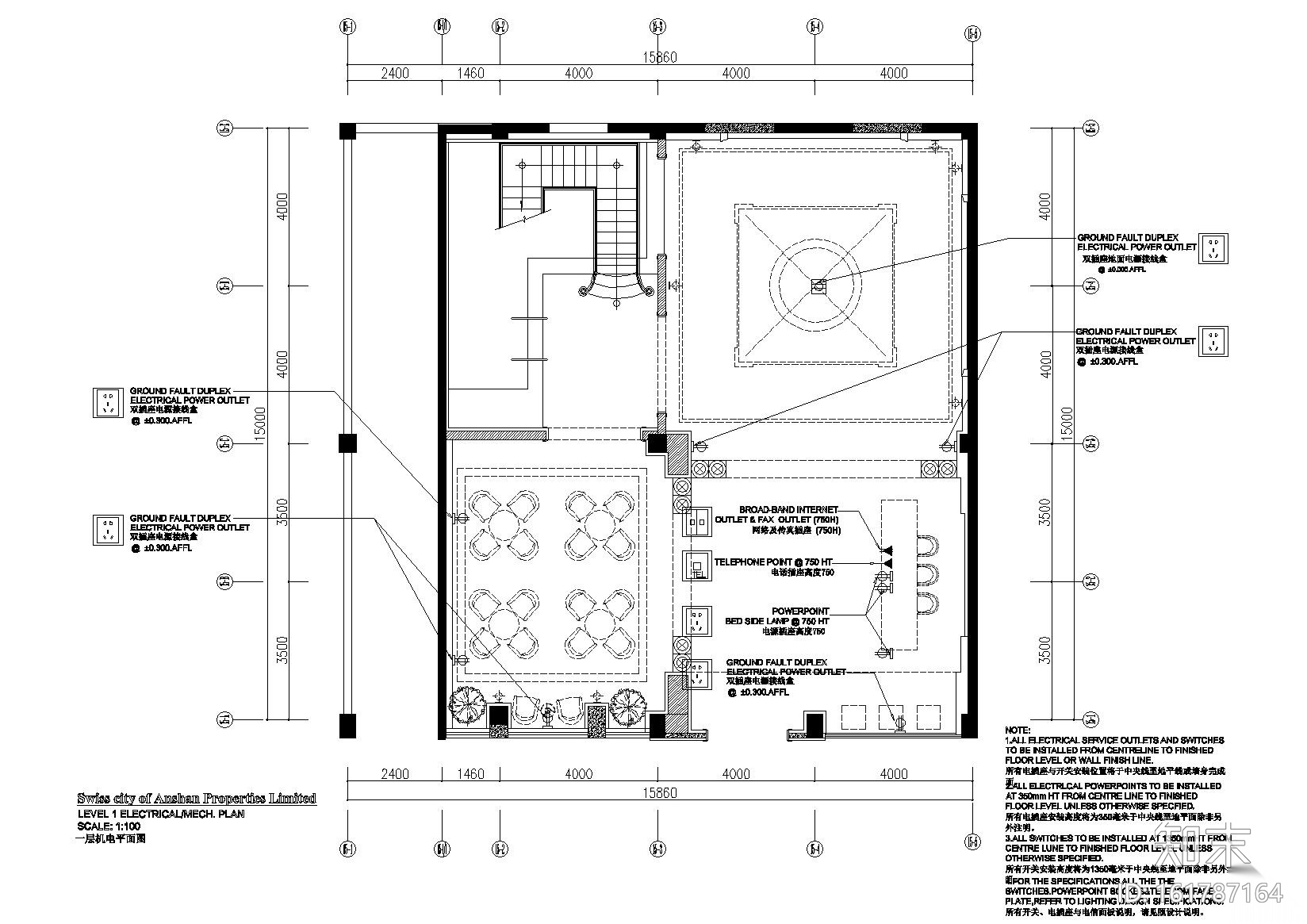 [杭州]云澜湾会所装饰施工图+效果图+水电cad施工图下载【ID:161787164】