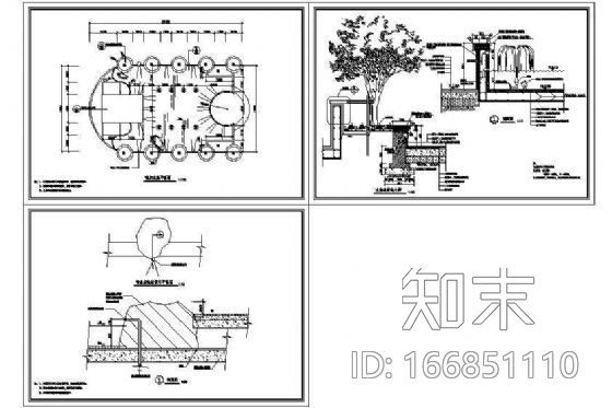 喷泉水池详图cad施工图下载【ID:166851110】