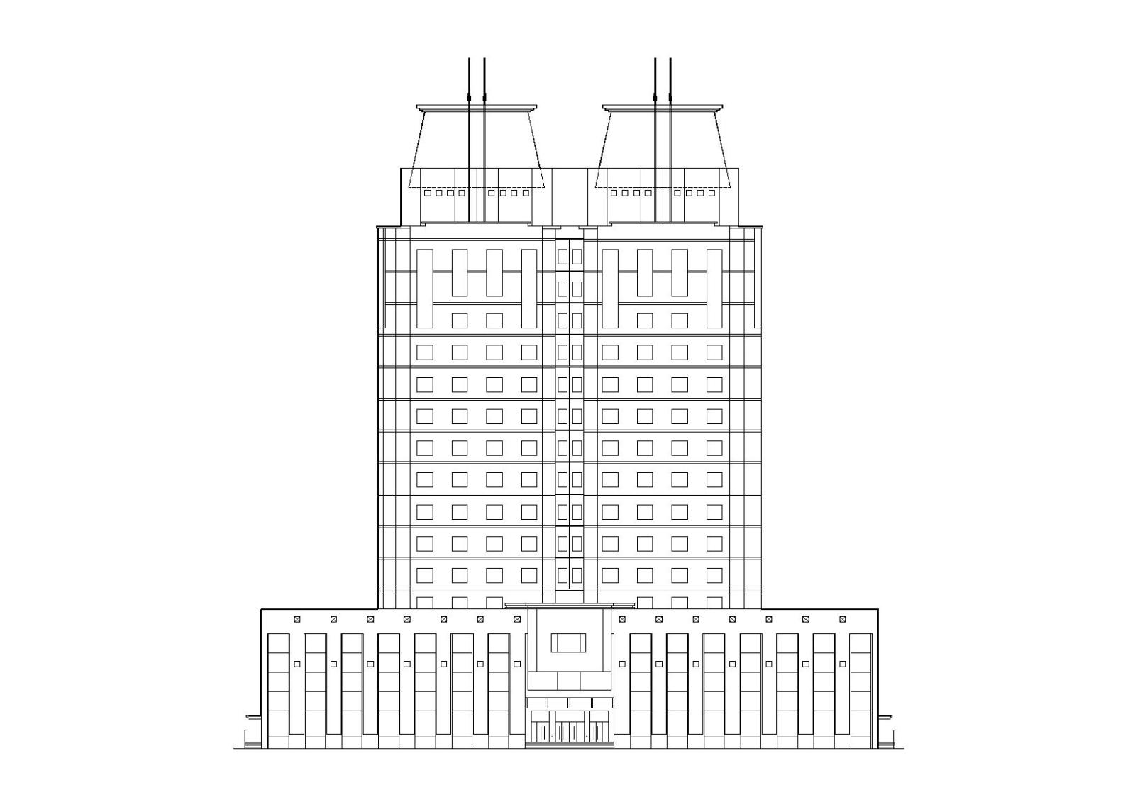 [吉林]高层底商式博士后公寓楼建筑施工图cad施工图下载【ID:149578119】