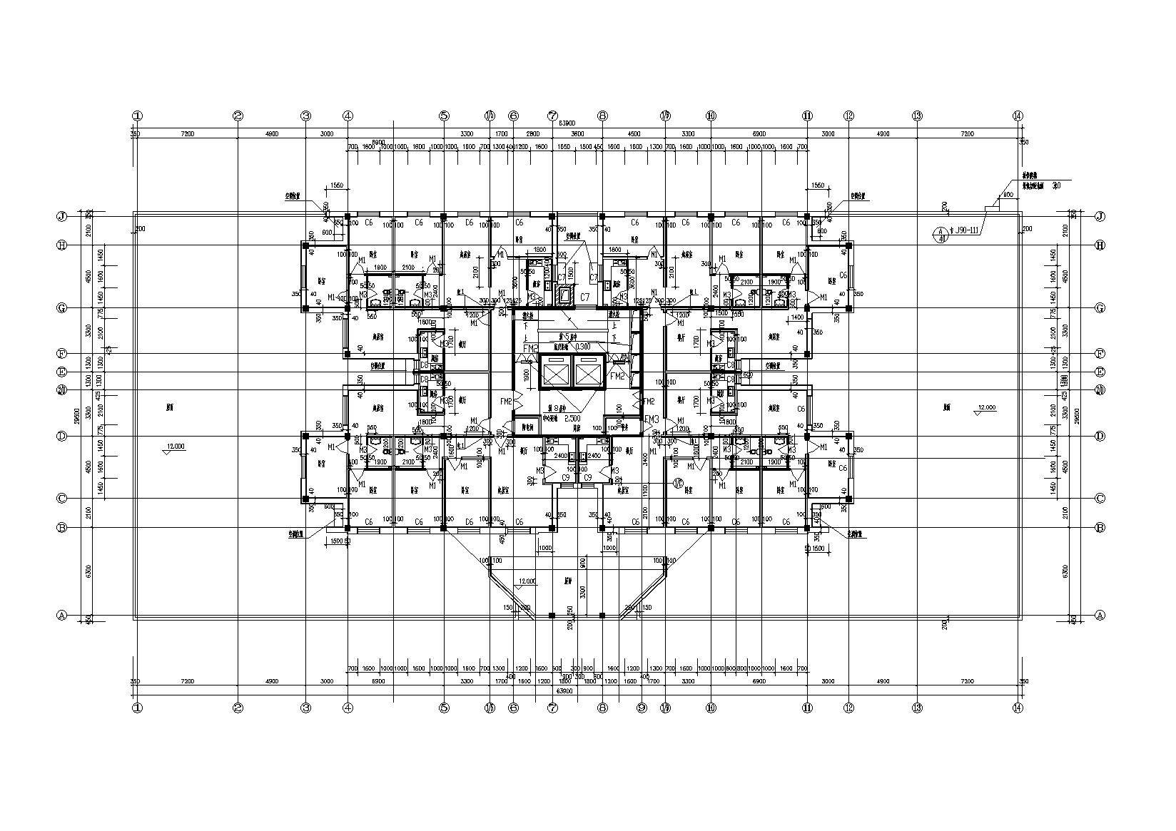 [吉林]高层底商式博士后公寓楼建筑施工图cad施工图下载【ID:167354134】