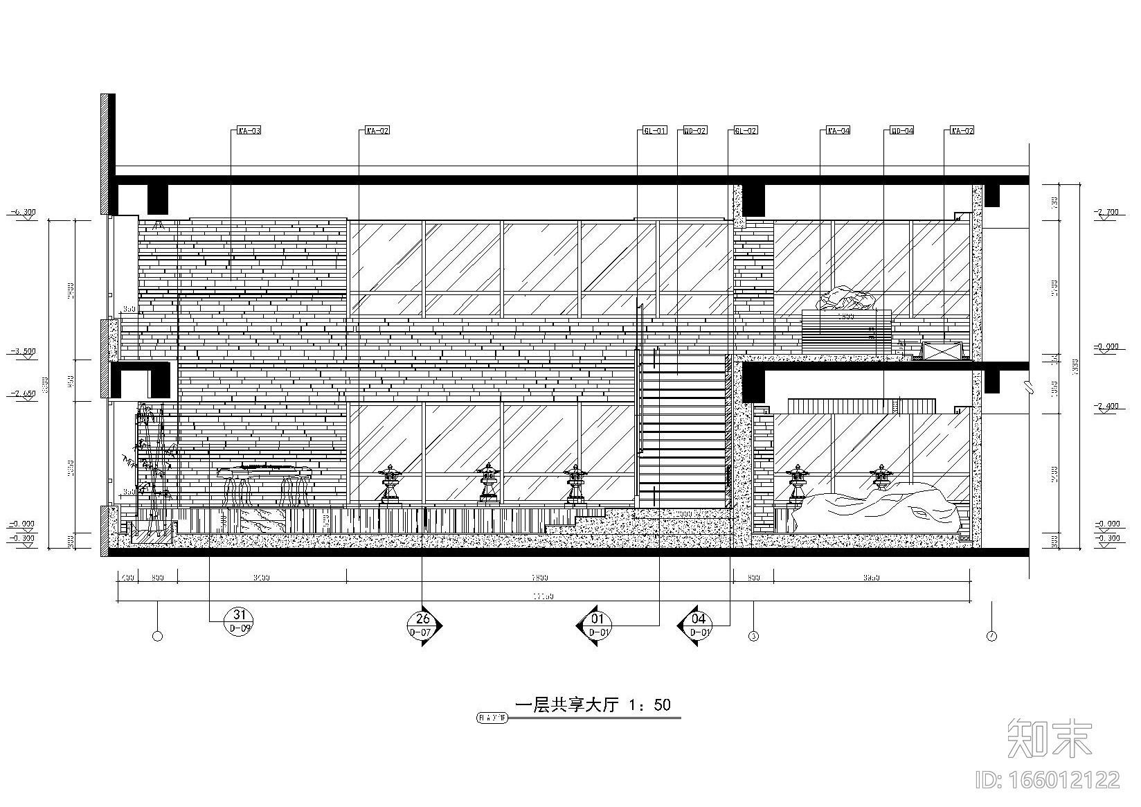 鄂尔多斯金融广场K座茶楼概念方案及施工图cad施工图下载【ID:166012122】