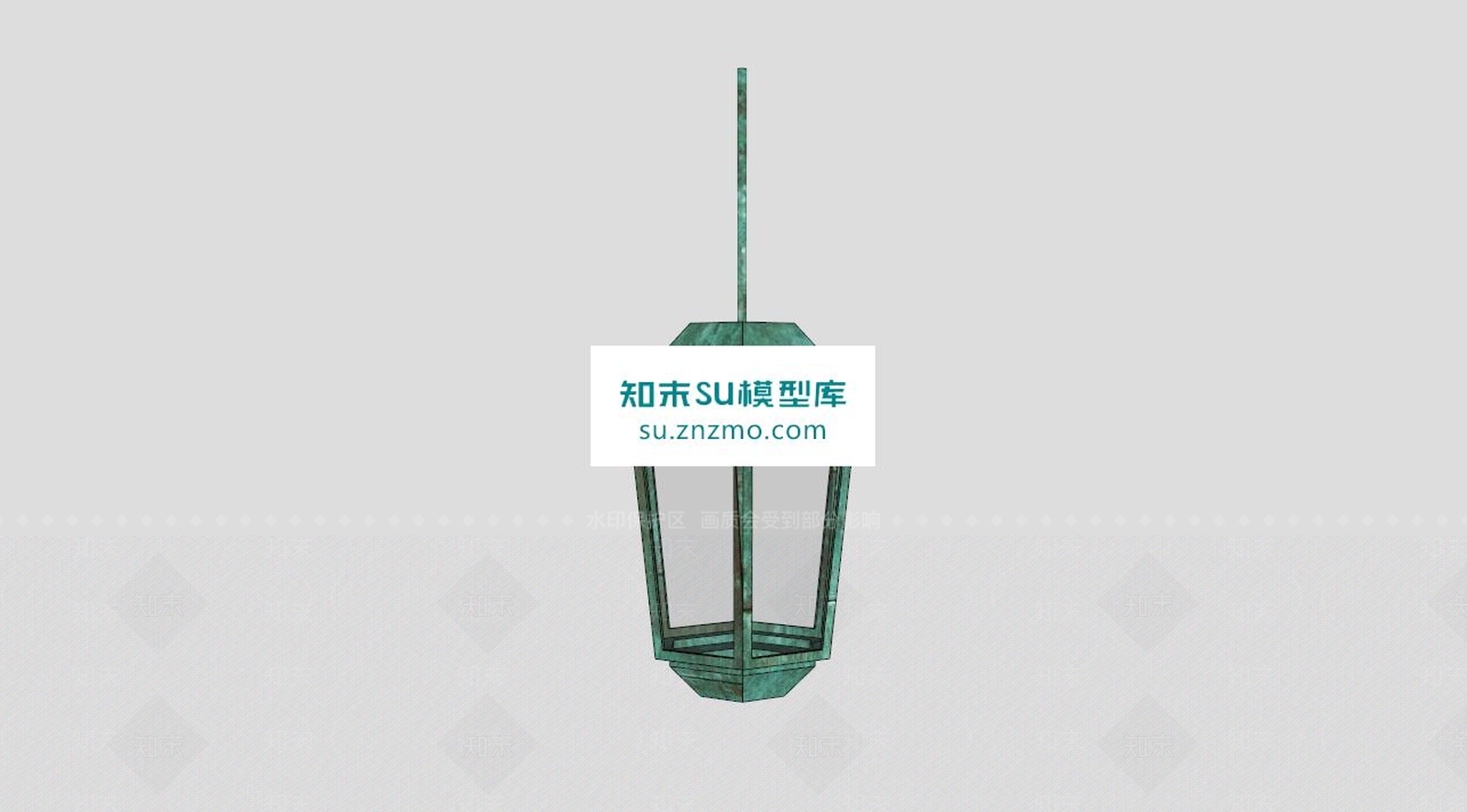 中式挂灯吊灯灯具SU模型下载【ID:172111128】