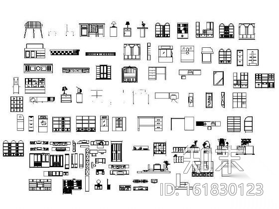 常用家具图块cad施工图下载【ID:161830123】