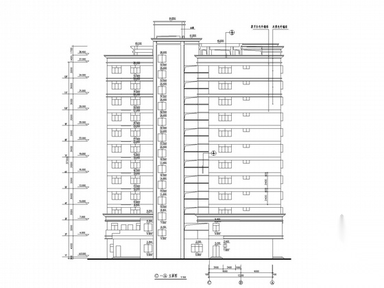 十二层欧式风格商住楼建筑施工图cad施工图下载【ID:166198186】