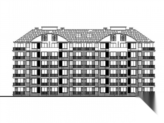 [安置房]某六层一梯四户住宅楼建筑施工图cad施工图下载【ID:165732170】