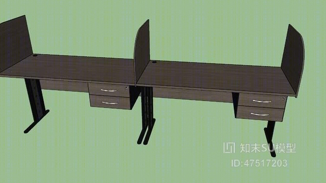 书桌椅组合SU模型下载【ID:818154022】