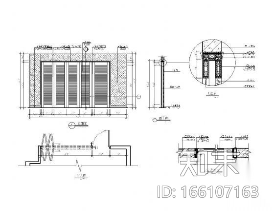 百叶门cad施工图下载【ID:166107163】