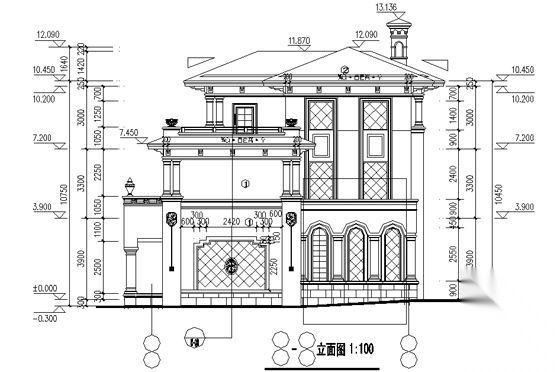 [广东]某棕榈园二期低层住宅建筑施工图cad施工图下载【ID:165422164】
