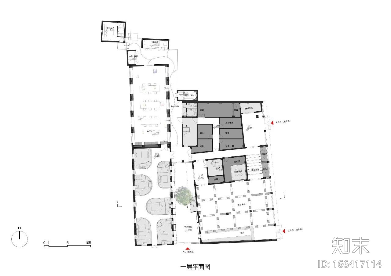 有浪扬州慢×新华书店丨1800㎡丨JPG平面图施工图下载【ID:166417114】