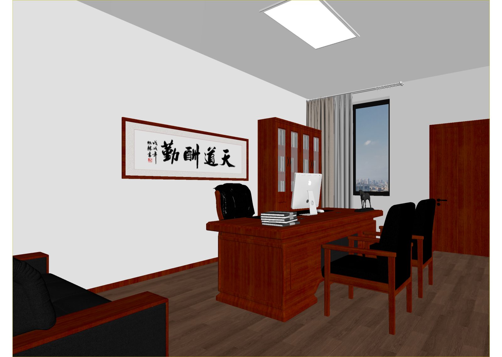 现代经理办公室3D模型下载【ID:1214683729】
