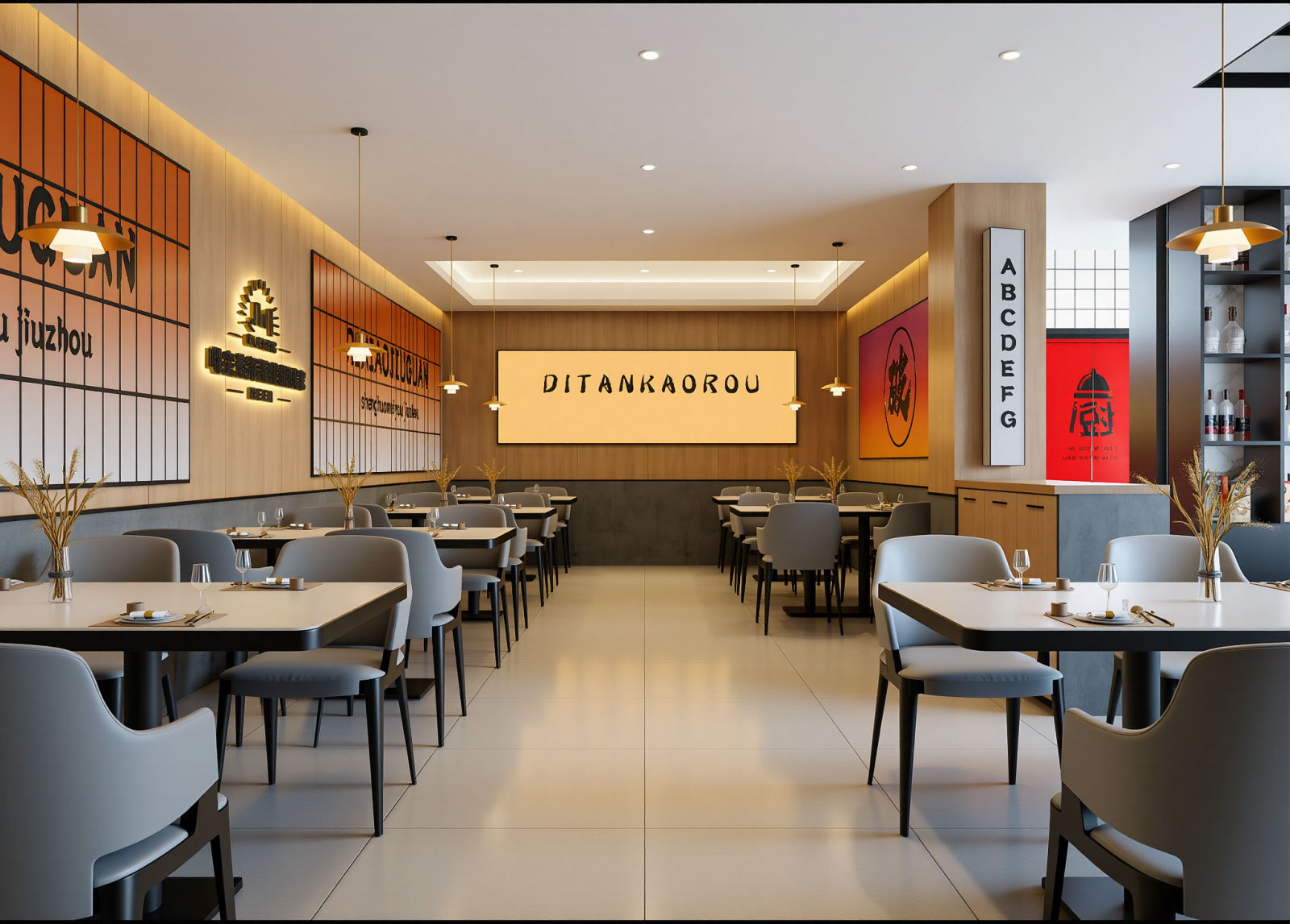 现代烤肉店3D模型下载【ID:1215148376】