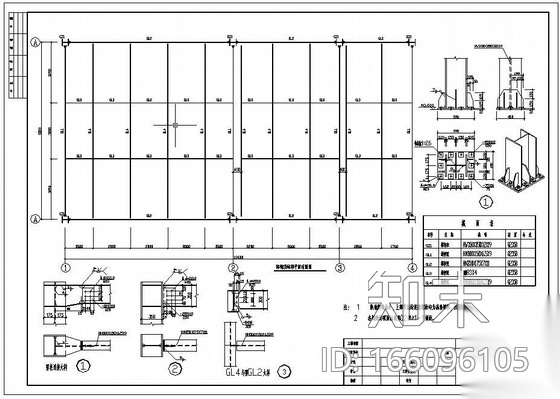 某点支承钢化玻璃车库入口结构设计图cad施工图下载【ID:166096105】