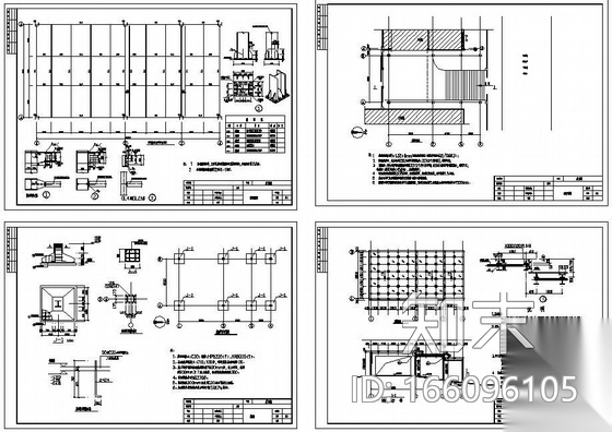 某点支承钢化玻璃车库入口结构设计图cad施工图下载【ID:166096105】