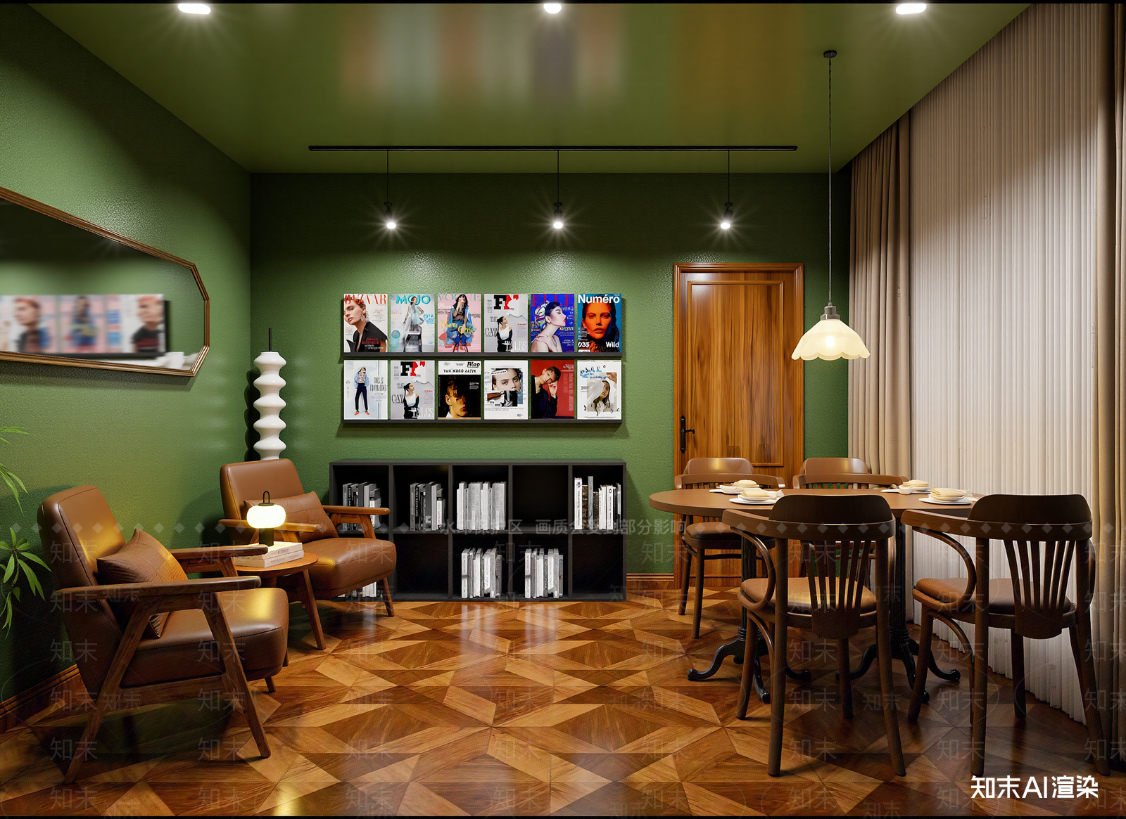美式咖啡厅3D模型下载【ID:1214342789】