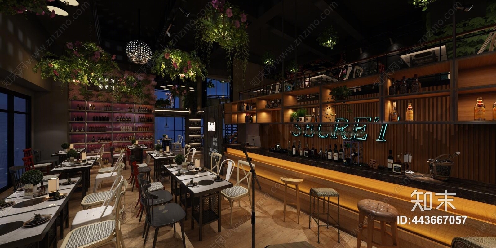 工业风音乐餐吧3D模型下载【ID:443667057】