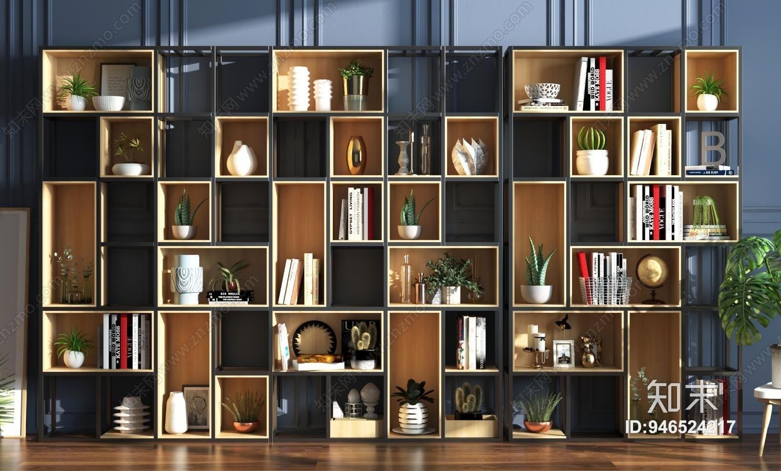 现代铁艺屏风3D模型下载【ID:946524217】