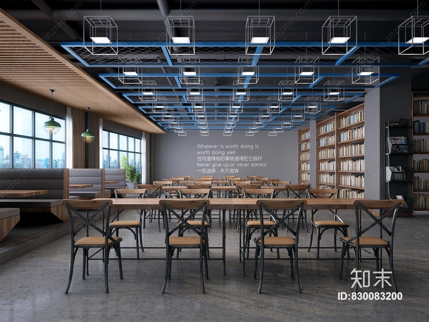 工业风图书馆3D模型下载【ID:830083200】