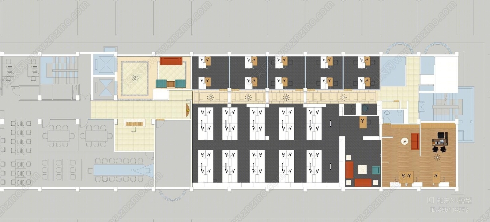 现代风格公司办公楼SU模型下载【ID:850118973】