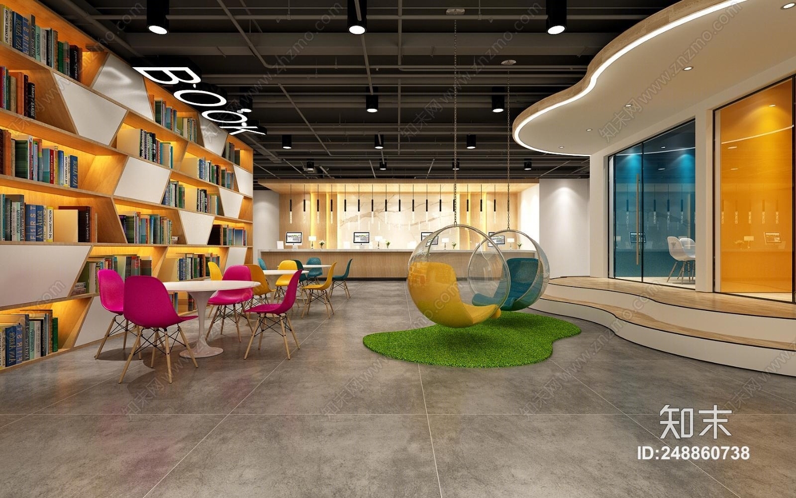 北欧风格儿童阅览区3D模型下载【ID:248860738】