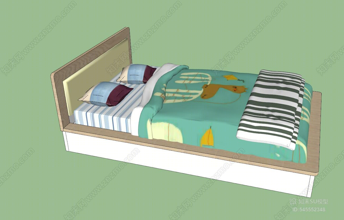 现代儿童床SU模型下载【ID:545552348】