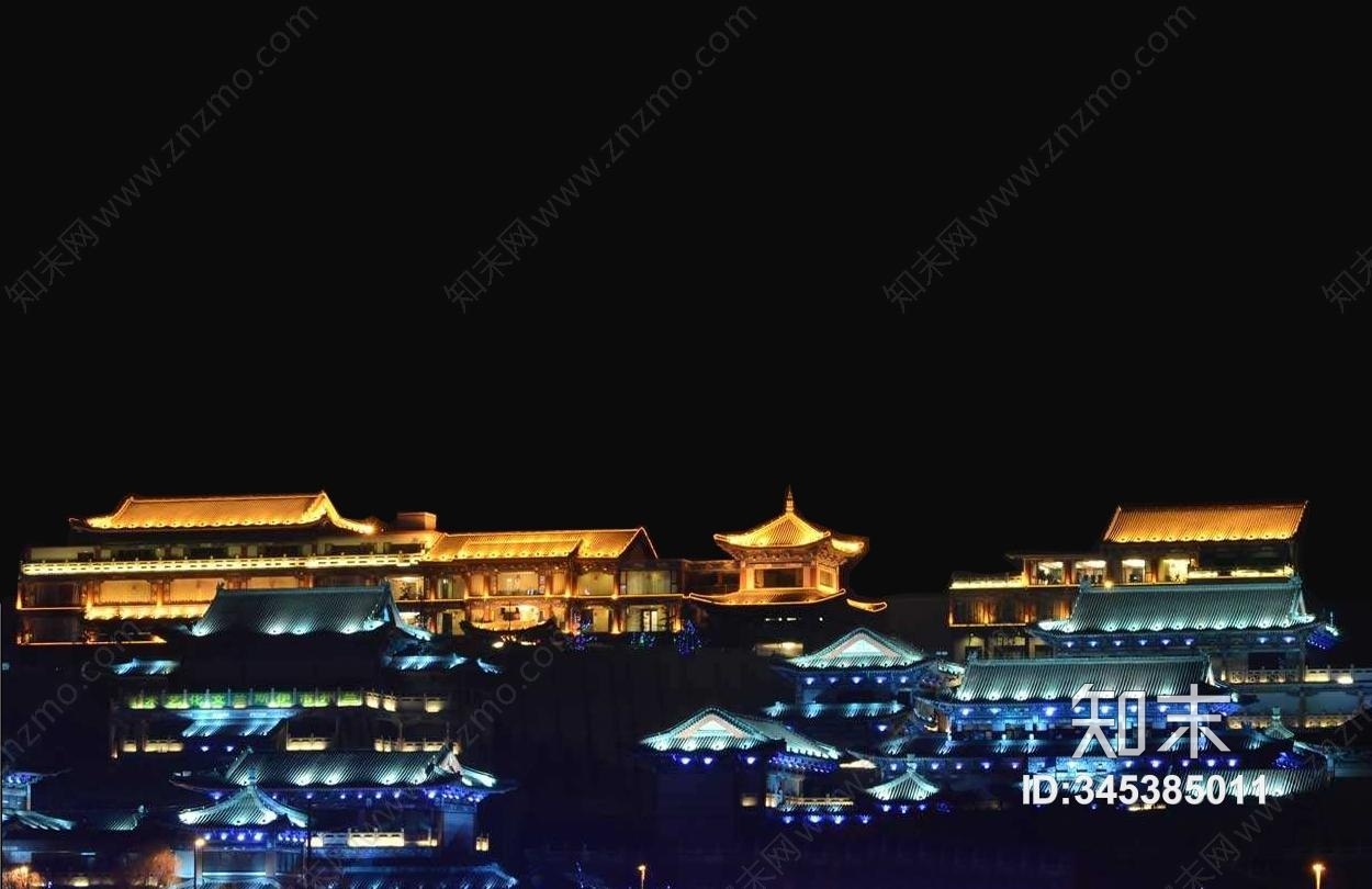 古建筑夜景高清贴图贴图下载【ID:345385011】