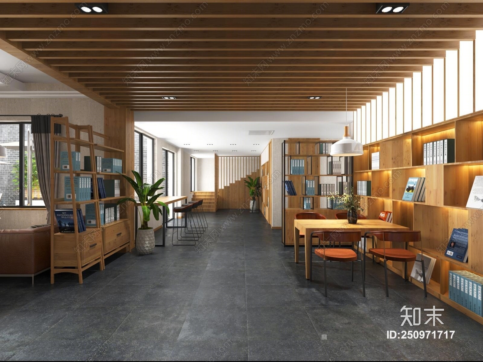 现代书吧3D模型下载【ID:250971717】
