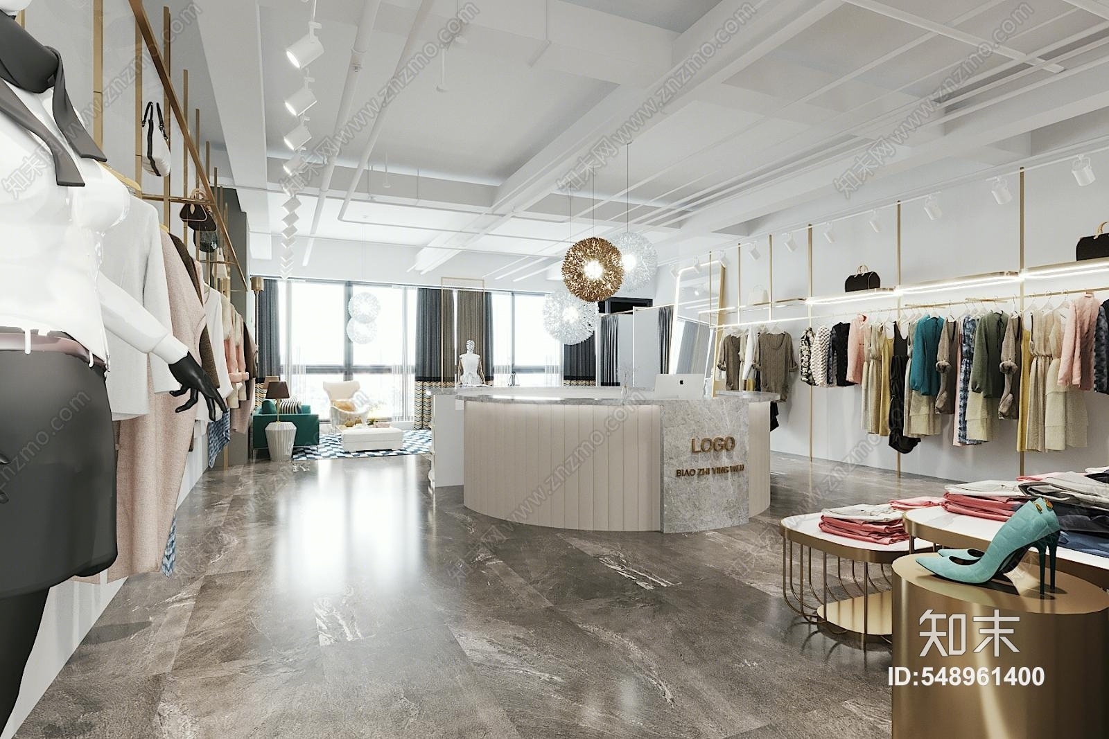 现代轻奢女装店3D模型下载【ID:548961400】
