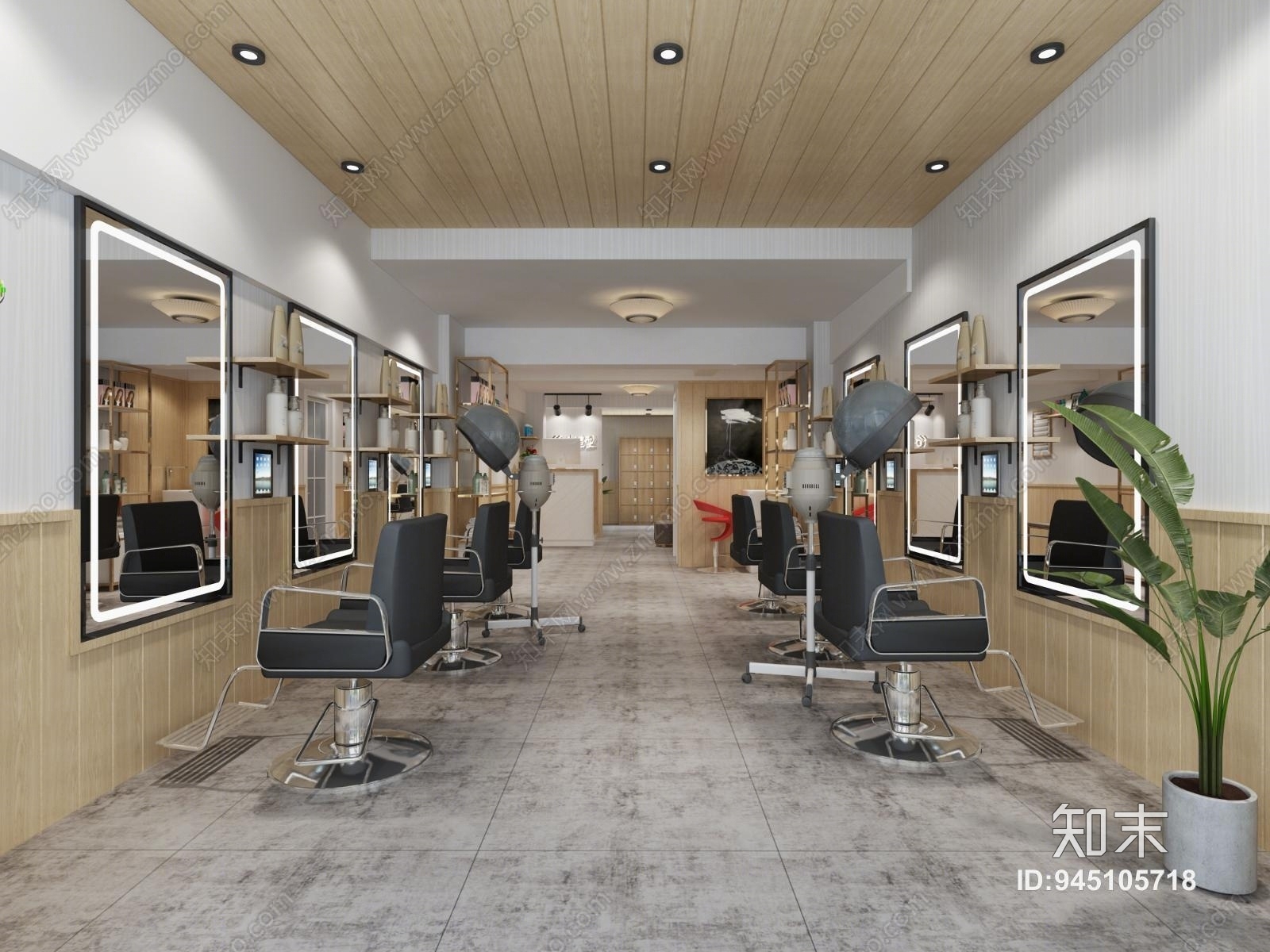 现代风格理发店3D模型下载【ID:945105718】