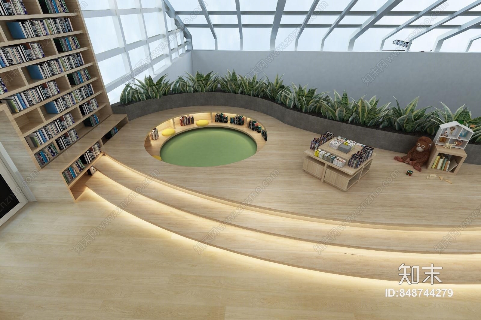 北欧商场图书馆3D模型下载【ID:848744279】