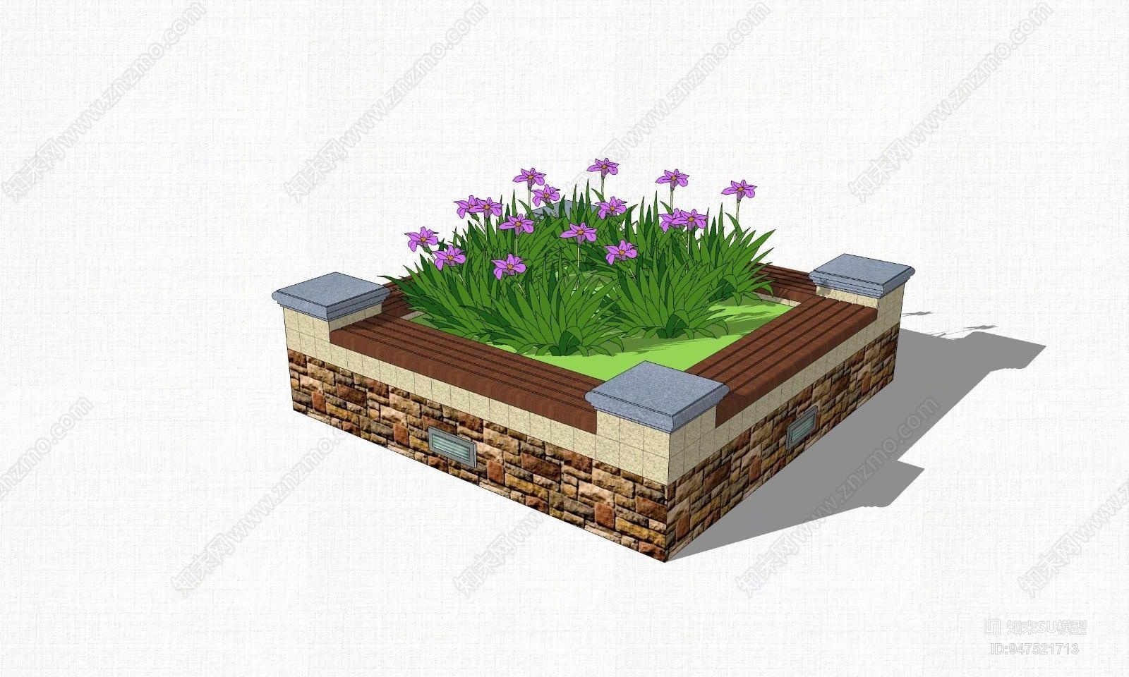 现代花草SU模型草图