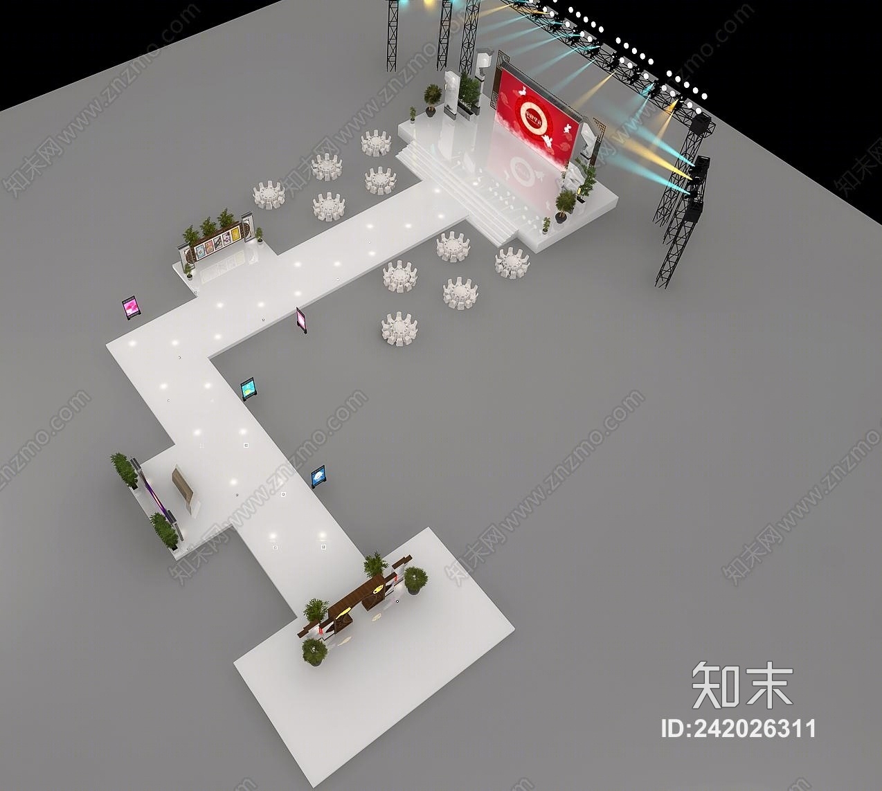 新中式年会舞美舞台3D模型下载【ID:242026311】