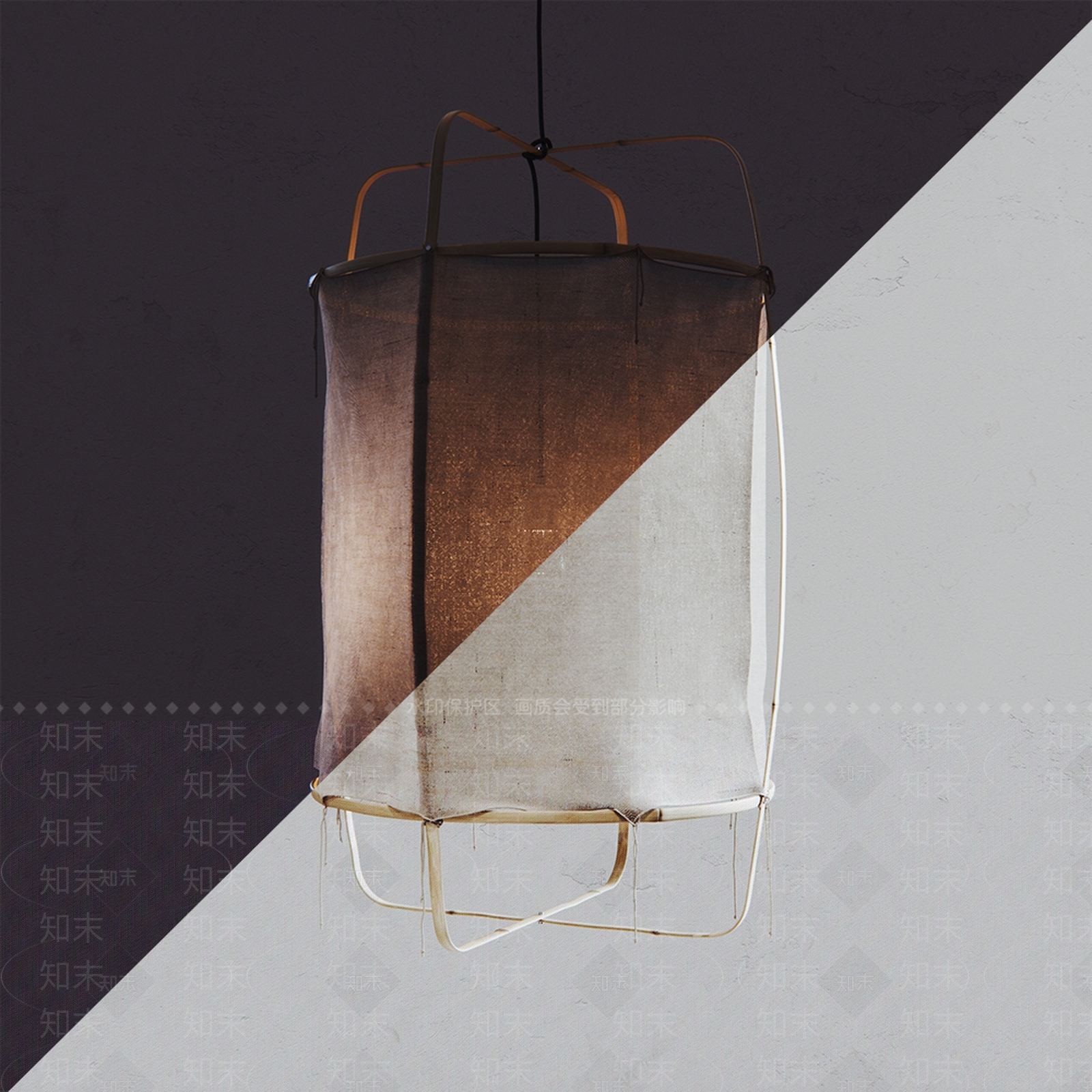 现代布艺灯孔明灯纱灯3D模型下载【ID:535254858】