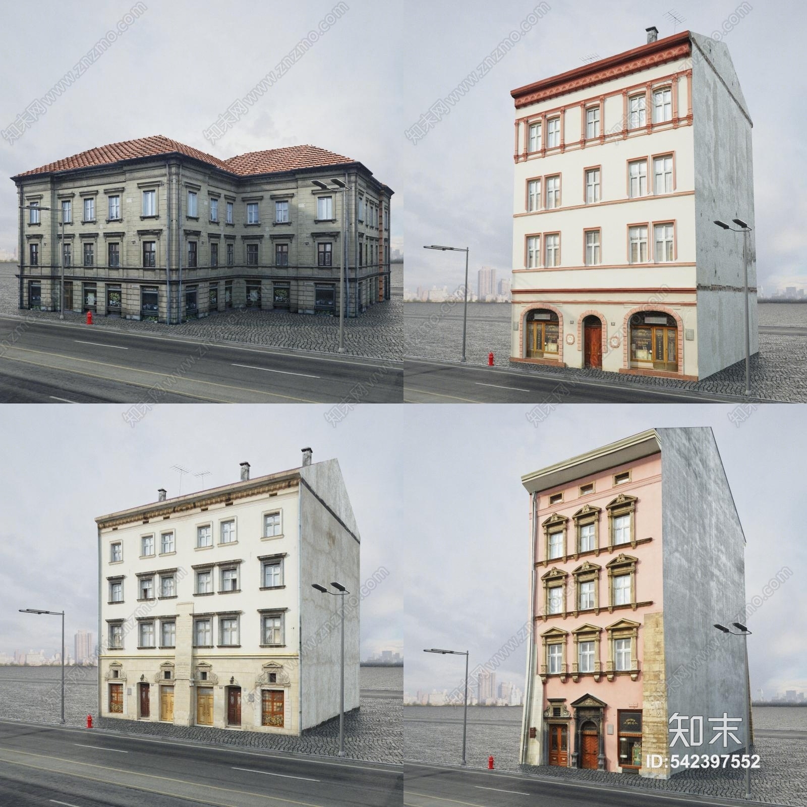 欧式建筑3D模型下载【ID:542397552】