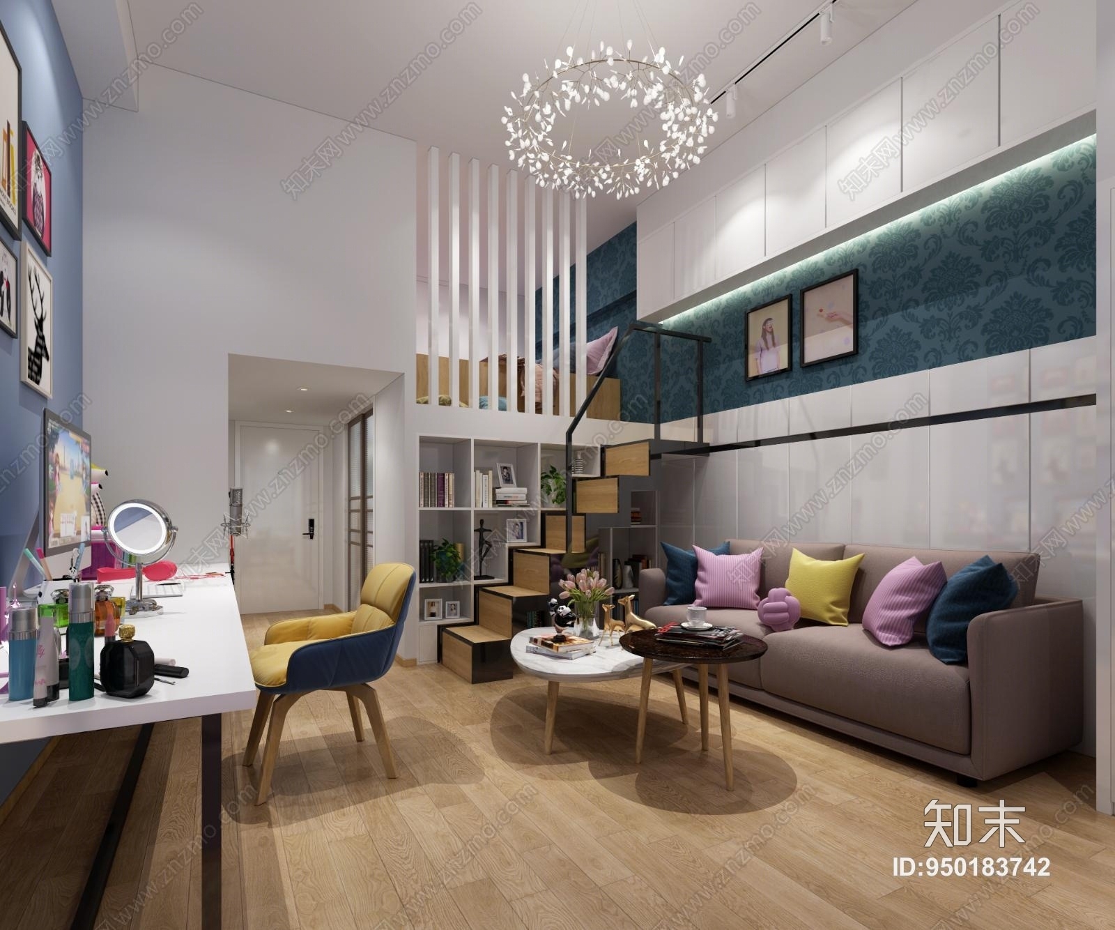 现代网红公寓3D模型下载【ID:950183742】