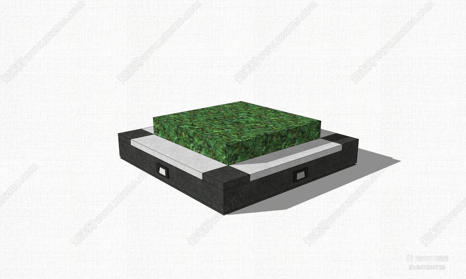 现代方形树池SU模型下载【ID:947530729】